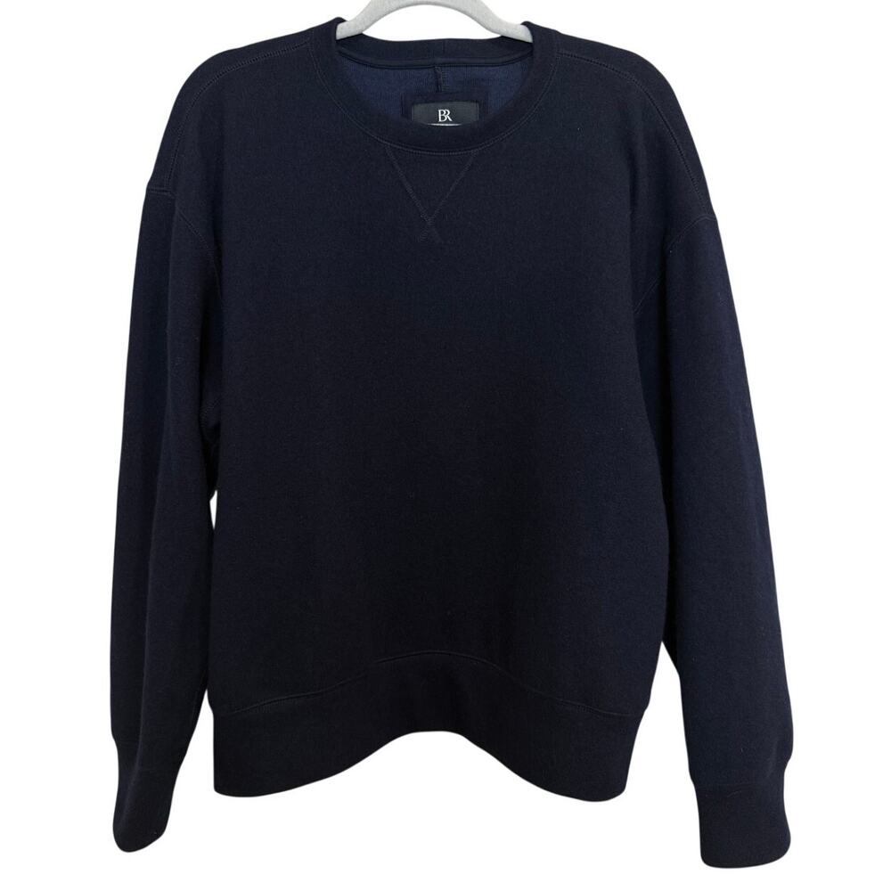 Banana Republic Navy Blue Wool Brushed Crew Neck Long Sleeve Sweater Men's Large